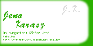 jeno karasz business card
