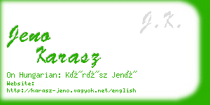 jeno karasz business card